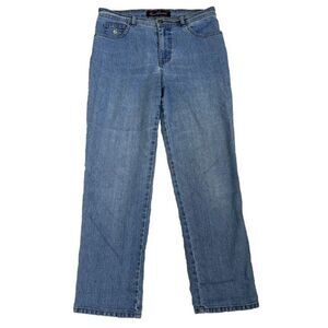 Gloria Vanderbilt Amanda 10 Petite Women's Denim Jeans Blue Taped Light Wash